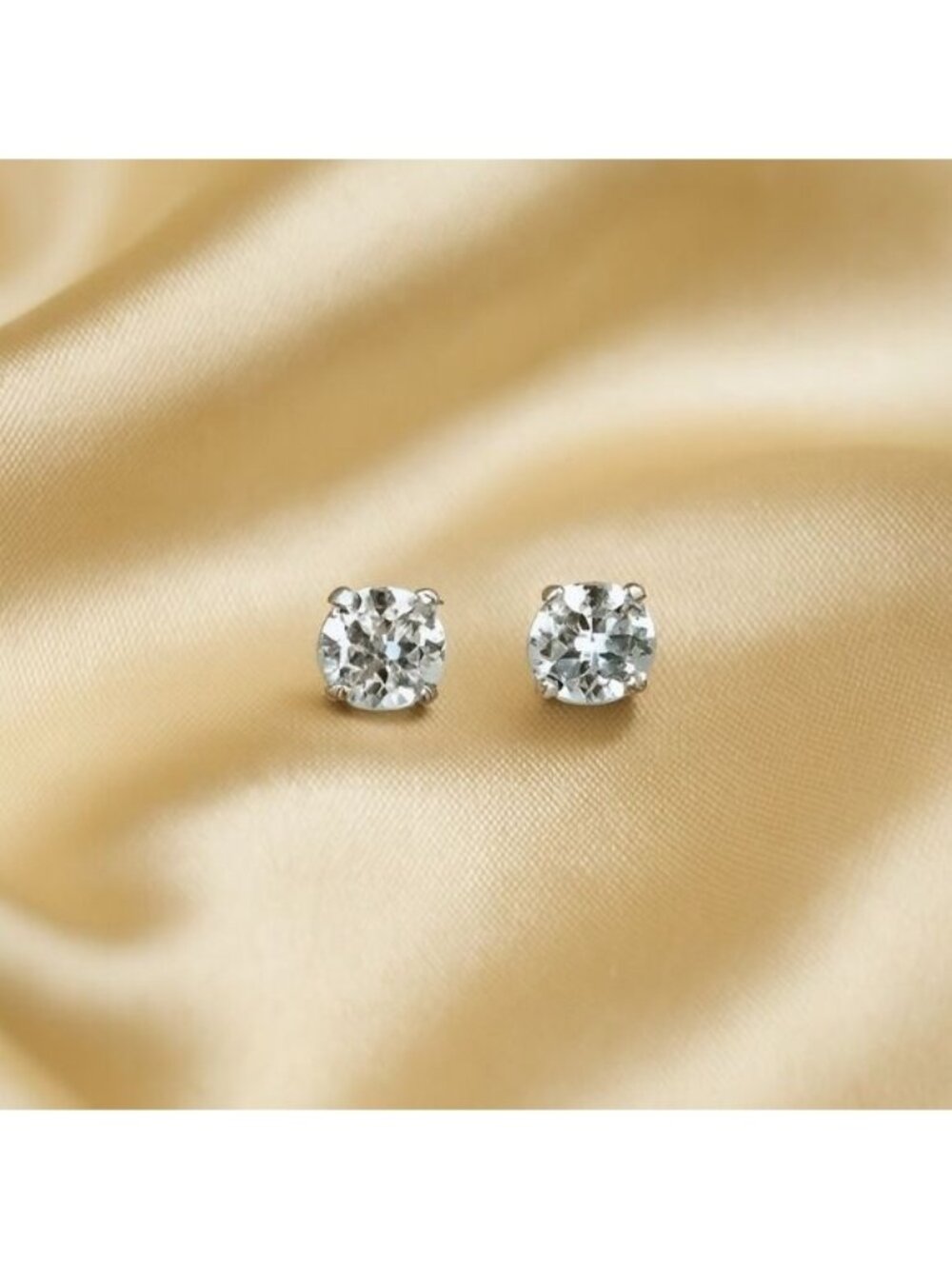 Swarovski Crystal Element - Stlg Silver Overlay Clear Stone "Tiny" Stud Earrings